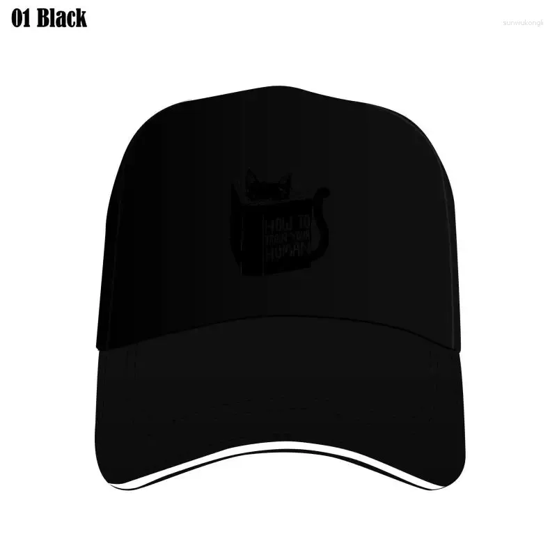 Ball Caps ameitte 2024 Funny Black Reading Diseño Bill Hats Cómo entrenar sus libros humanos Impresión de sombrero personalizado Hombres Visores Hipster Bil