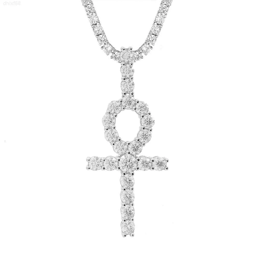 Real U Hip Hop Jewelry Iced Out VVS Moissanite Diamond Cross Pendant Necklace For Men 925 Sterling Silver Moissanite Halsband