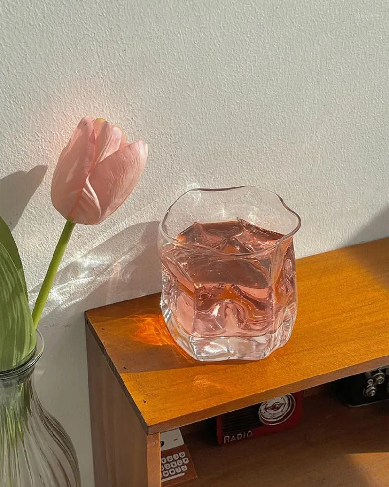 Vinglas med japansk stil glas kopp nisch design flickor kaffemjölk transparent högkvalitativ vatten