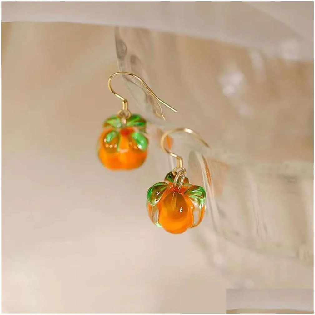 Stud New Persimmon Ruyi For Women With A Small And Elegant Style Light Internet Red Earhook Earrings Drop Delivery Jewelry Dhtzz