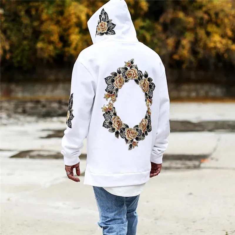 Femmes Hommes 3D Imprimer Feuilles Fleur Hoodies Veste