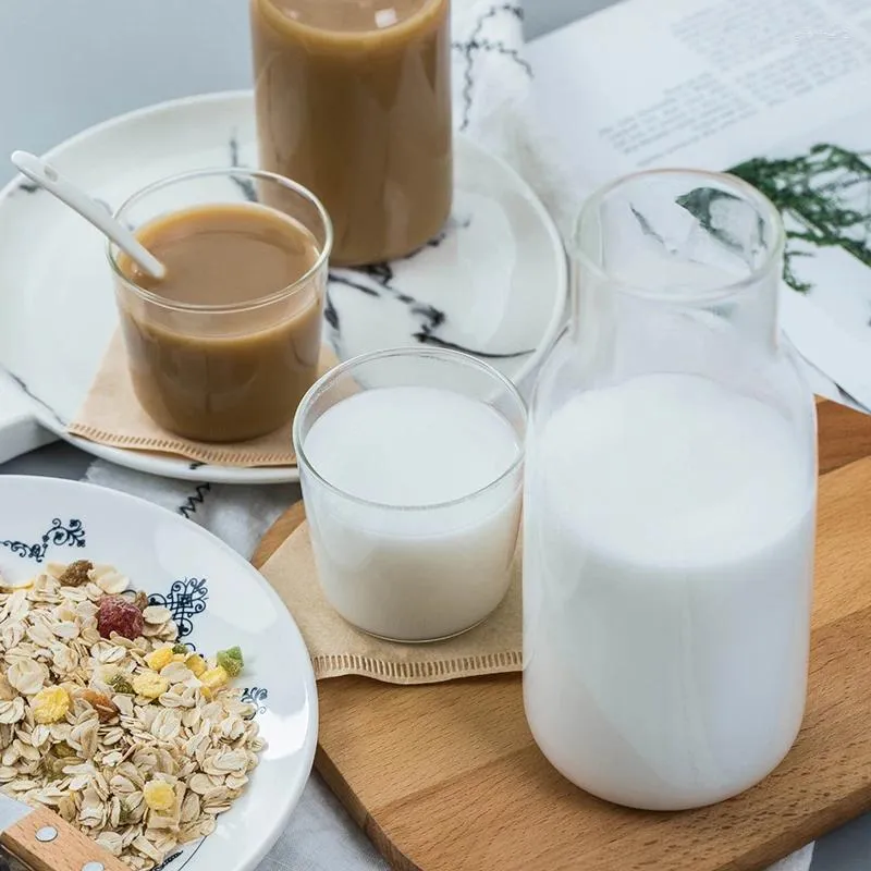 Vetri di vino Carafea d'acqua con bicchiere in vetro tazza fredda bottiglia di succo di succo di succo di succo di succo del comodino Resistenza alla temperatura della brocca