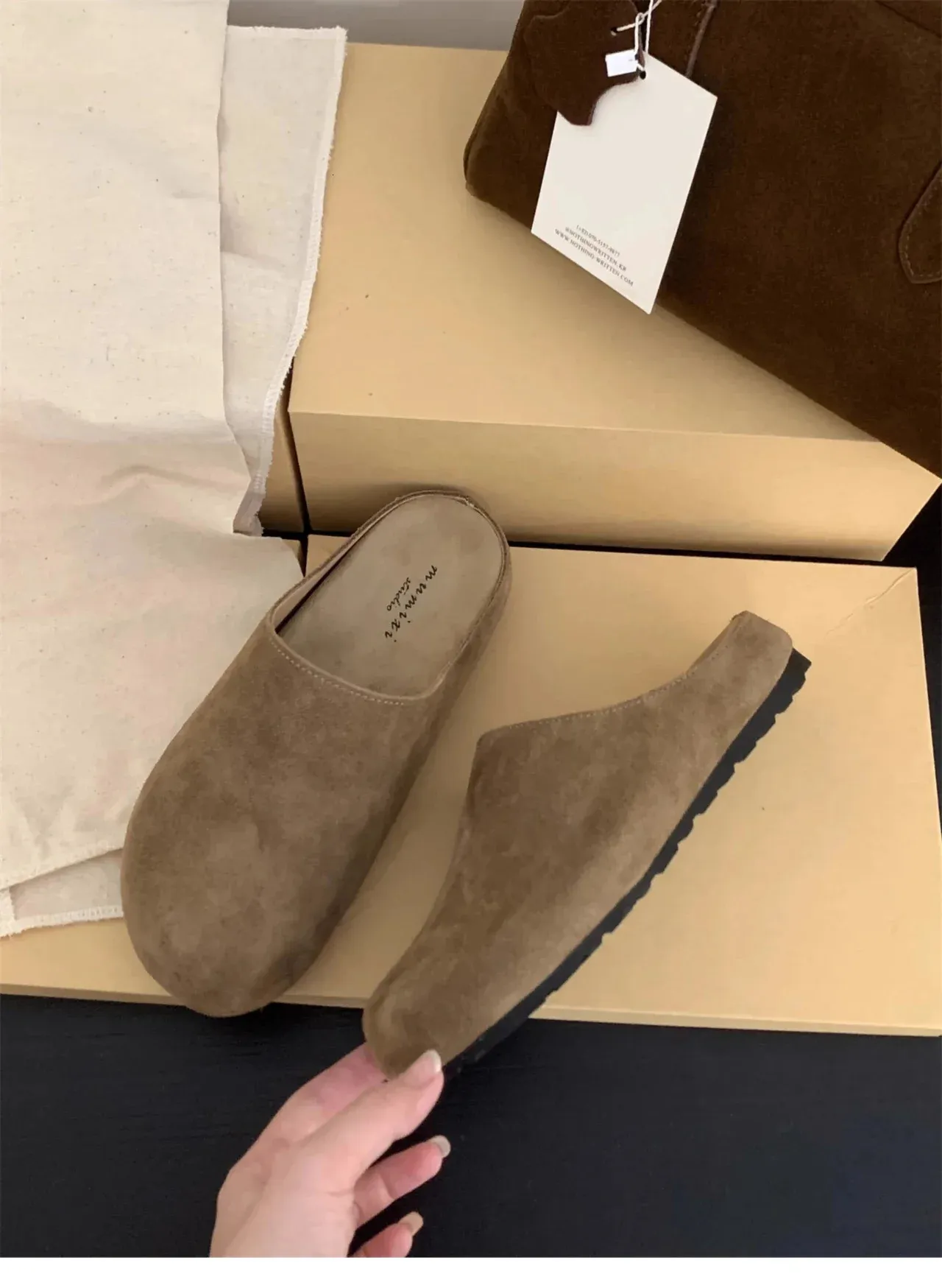 Leopard Women Platform Mule Slippers Casual Suede Slingback Flats_voghion.com