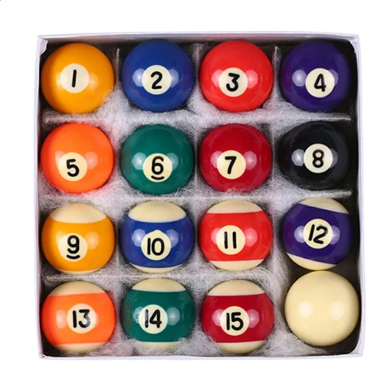 Mini Billard Balls Set 16pcs 25/32 / 38 mm Enfants billards Balles de table de billard Polyester Resin Small Cue Balls Full Set 240327