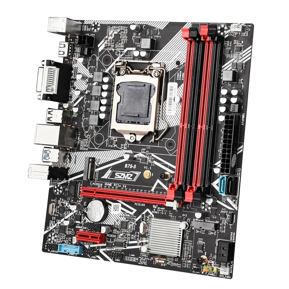 اللوحات الأم SZMZ B75S LGA 1155 Motherboard Set Intel NVME M.2 SSD Support 4*DDR3 PC Memory Channels USB3.0 SATA3.0 واجهة