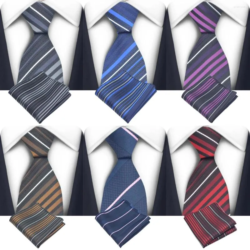 Bow Ties Men's Men's Casual 5cm Slim Classic Polyester Woven Party Neckties Fashion Plaid Stripe Man Tie pour le mariage Business Coldie