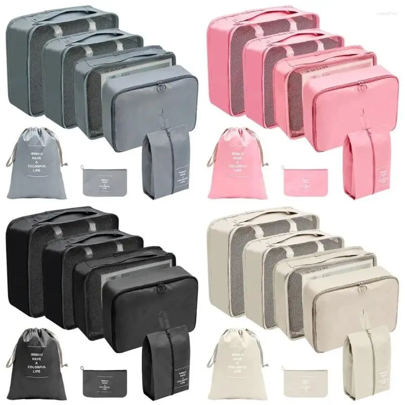 Sacs de rangement 7pcs / set fermeture de fermeture à fermeture éclair, vêtements imperméables