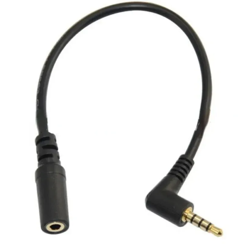 20 cm 90 stopni kąt prosty 4 biegun TRRS 3,5 mm Aux Audio Extender Adapter M/F 3,5 mm na PC lub MIC-EARPONE