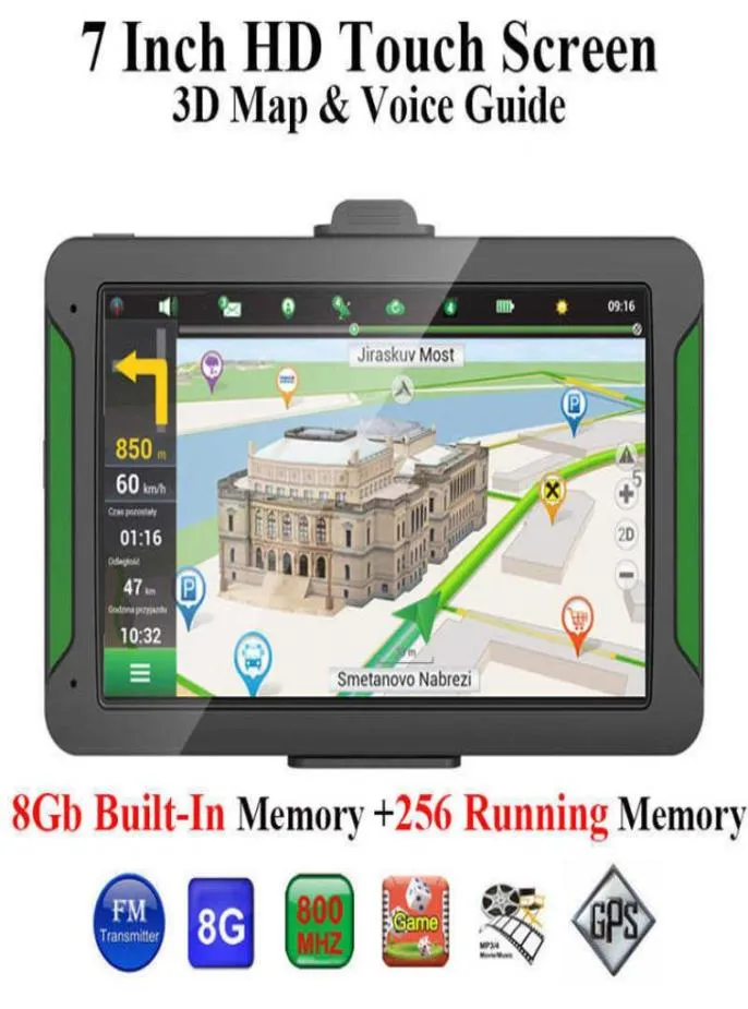 S7 Car GPS Navigator 7 -дюймовый 8GB Portable Touch Ecren Car GPS Navigation Auto FM Bluetooth -передатчик Европа Североамериканская карта N7905768