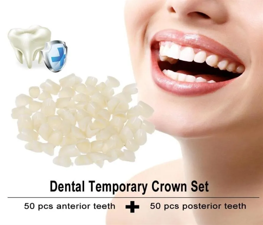 Paquet de 100pcs Dentaire Temporary Crown Antériaux Dental Ateriors Front Molar Postérieur Produits de dentiste Materials Nature Color7239710