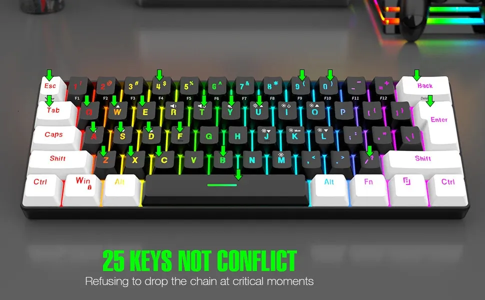 Ultra Small Waterproof Gaming Razer White Keyboard From Zhong04