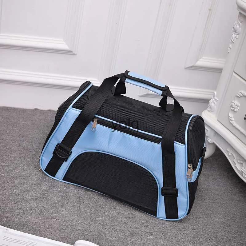 Cat Carriers Crates Houses Four side breathable mesh pet bag cat dog one shoulder Travel Bag Messenger Handbag high Backpack H240407