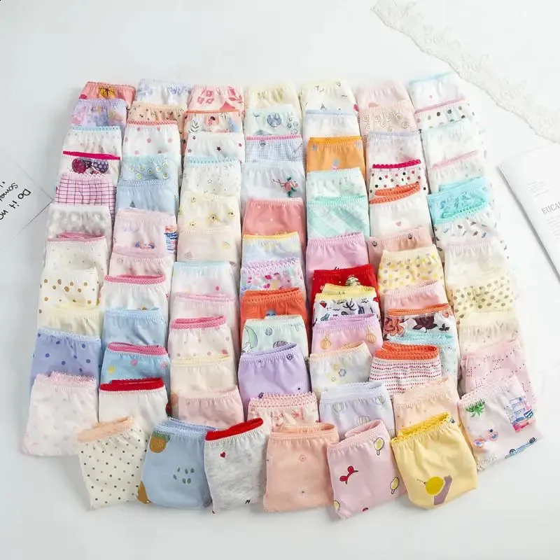 12pc/lote meninas roupas íntimas calcinhas infantis de calcinha de crianças de 2 a 12 anos 240329
