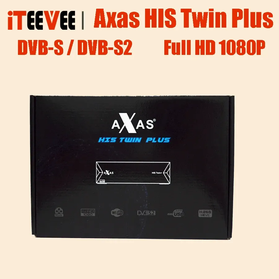 Box 1pc Ricevitore satellitare Full HD con sintonizzatore SAT 2x DVBS2 Installato AXAS il suo gemello più Linux E2 Open ATV 6.2 TV Box Sostituisci Zgemma