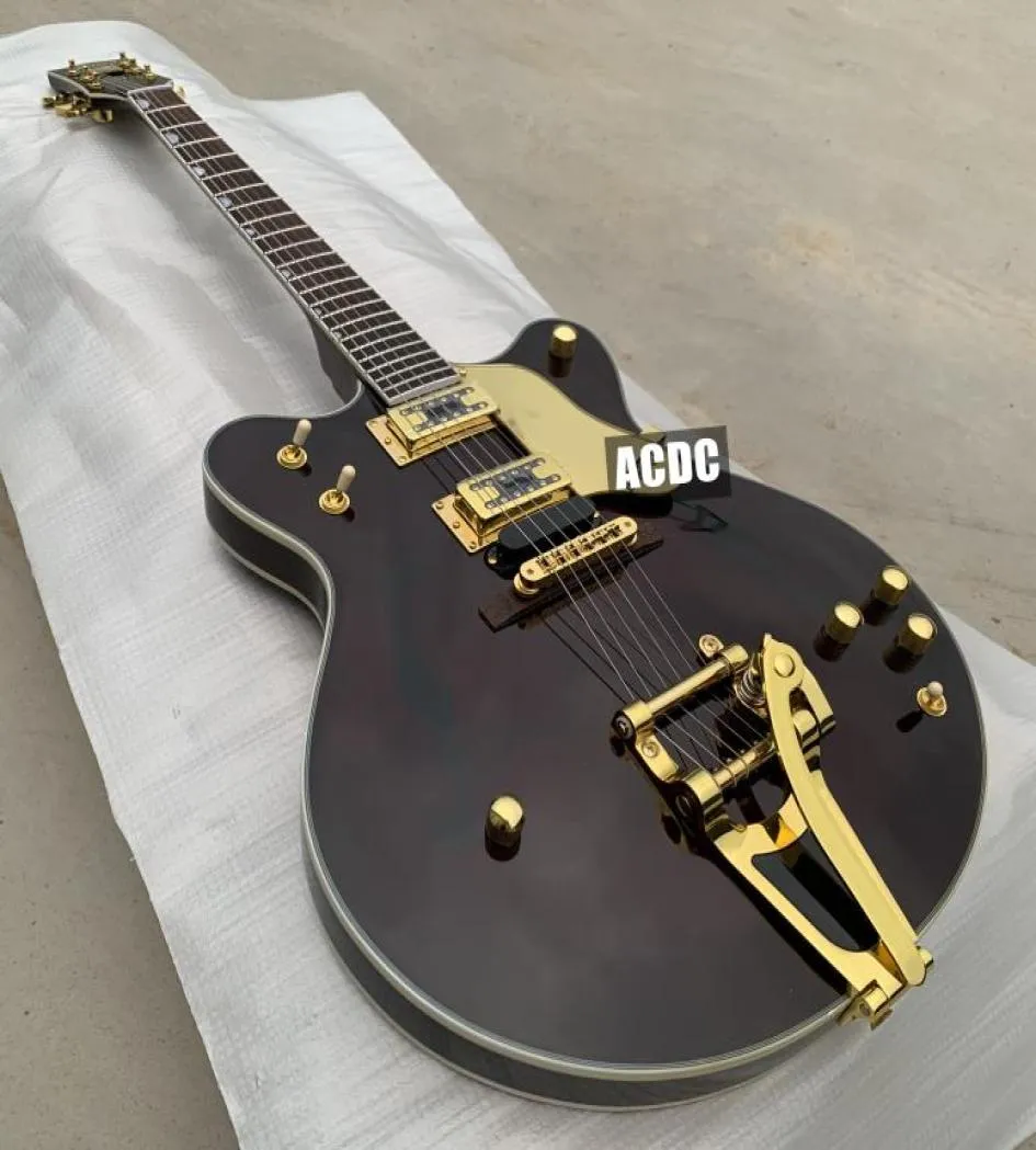 Drop G6122 Brown Chet Atkins Country Jazz Semi Hollow Body Brown E -Gitarre Grover Tuner Bigs Tremolo Bridge Fake9747057