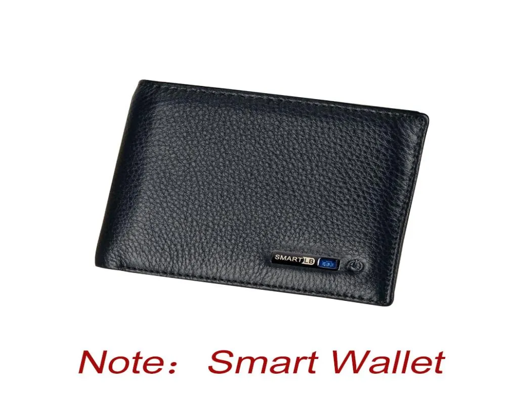 Smart Wallet Bluetooth Tracker Antilost Soft äkta läder Men plånböcker Högkvalitativ handväska Male6352606