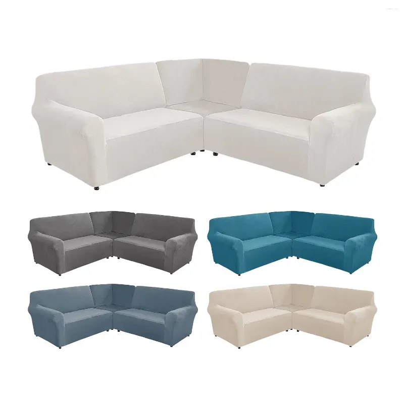 Chair Covers Luxury Velvet Soft Stretchy U Shaped Sofa Slipcover Couch L Shape 7 Seater Cover Set With Corner Seat Cov