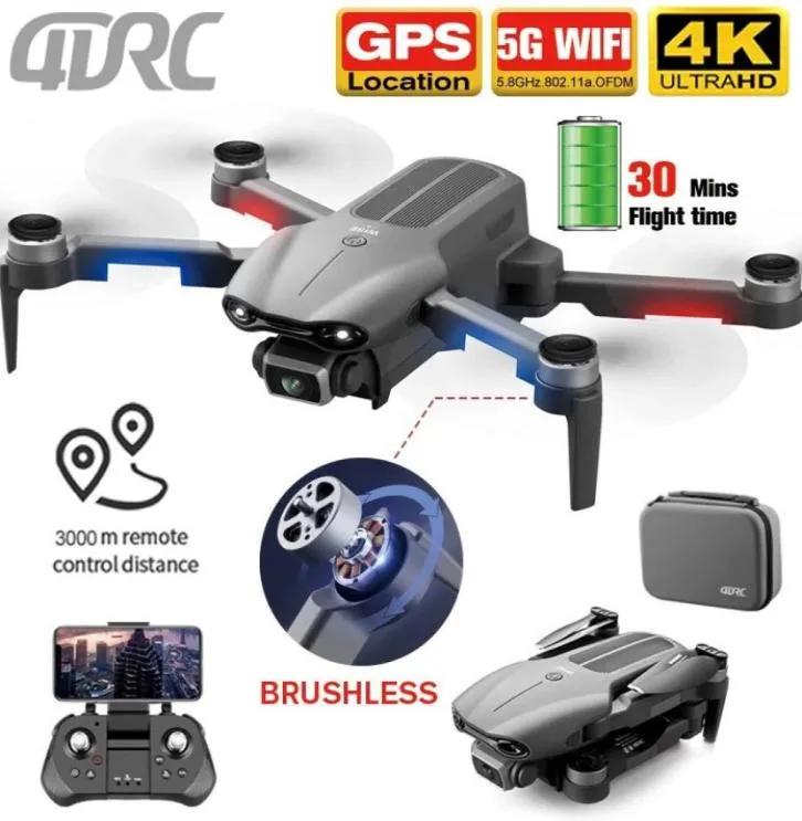 2021 F9 GPS Drone 4K Dual HD -камера Профессиональная аэрофотография. Бесстраночный мотор складной квадрокоптер RC Distance1200M 2202181673895