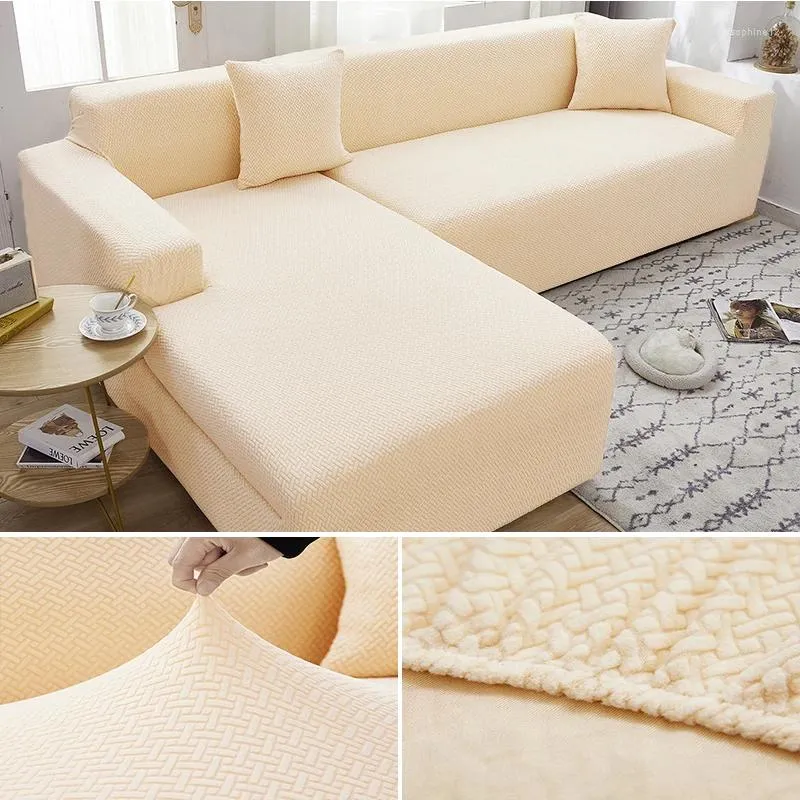 Stuhlabdeckung karierte Stoffsofa-Abdeckung für Wohnzimmer L-förmige Ecke Sesselhaus Jacquard Sofas 1/2/3/4 Sitz