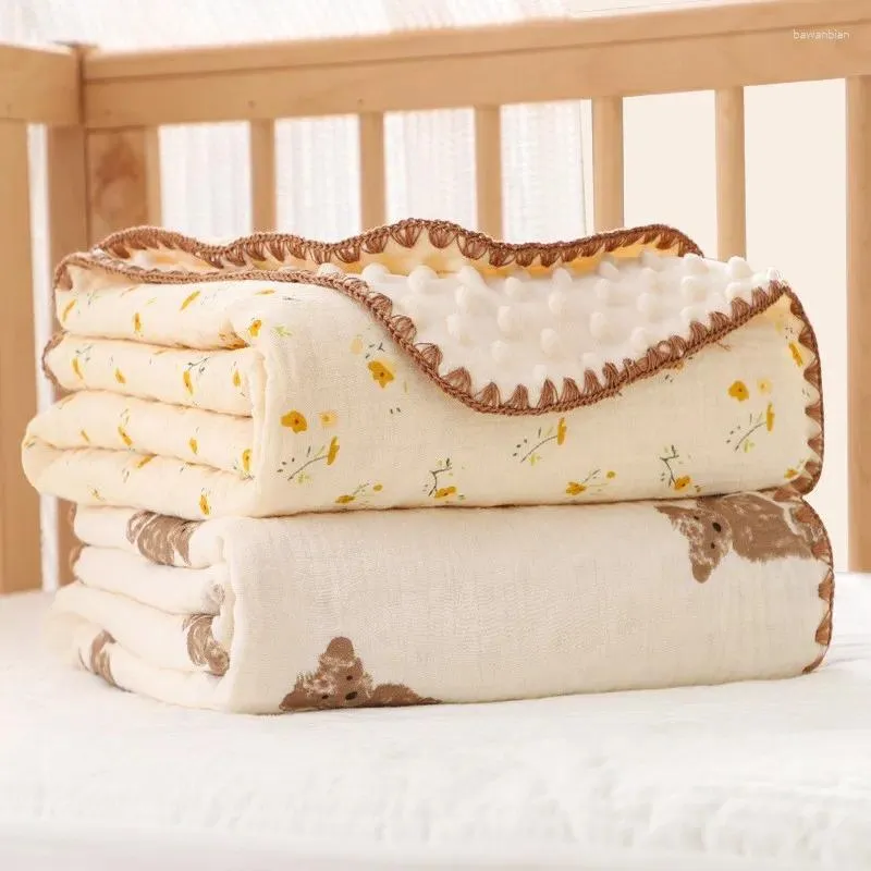 Couvertures couvertures bébé automne et hiver crêpe couverture de confort pour enfants haricots