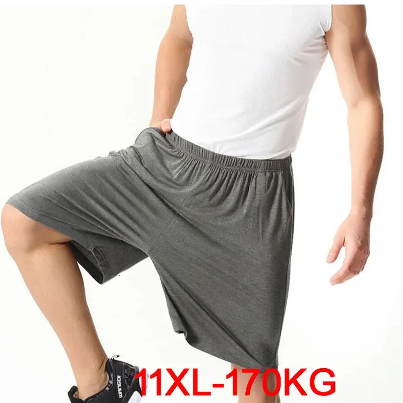 Плюс размер Big 9xl 10xl 11xl Men Shorts Модальные хлопковые летние мягкие комфортные темно -синие эластичные талию.
