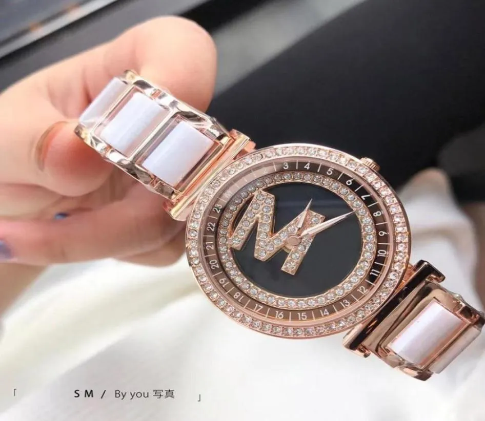 Luxury Brand Man Watch Women Girl Band Wrist Watch Men Luxury Big Brand Watch Letters With Crystals M K9697753