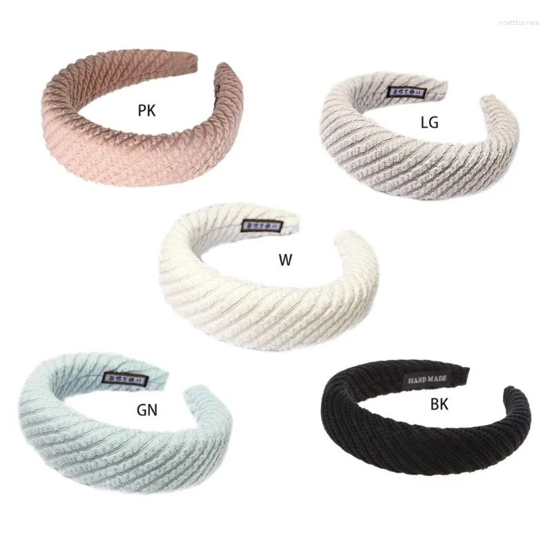 Haarclips Koreaans voor verse gewone vaste kleur hoofdband twill strepen gebreide kanten breed h