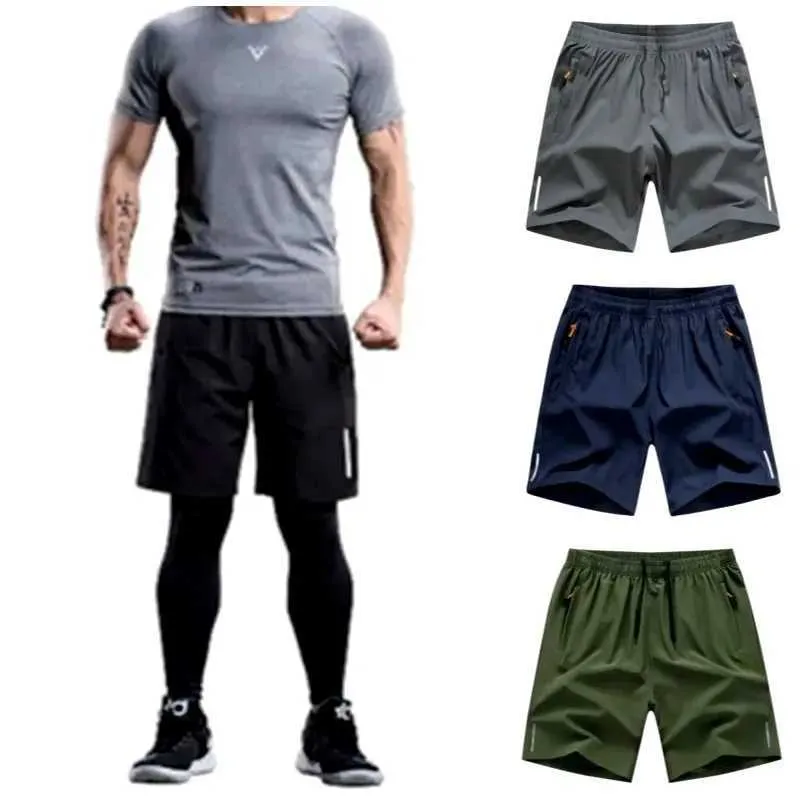 Shorts pour hommes Summer Mens Beach Mens Ice Man confortable Breftable Elastic Slim Sports Running and Fitness Shorts plus taille L-5XLC240402