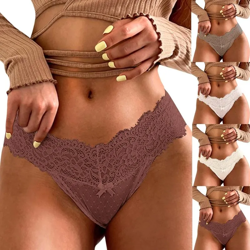 Kvinnors trosor sexiga thongs mesh spets för fin kvinna mode lowrise frestelse underkläder naken känsla intimat underkläder
