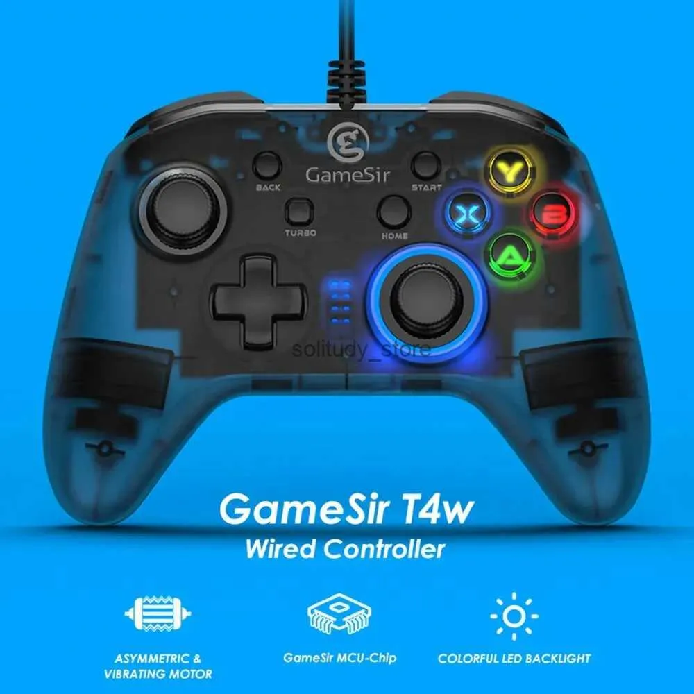 Game Controllers Joysticks Gamesir T4W Wired Gamepad en Carry Case Game Controller PC Joystick voor Windows 7 8 10 11 met trillingen en turbosfuncties Q240407