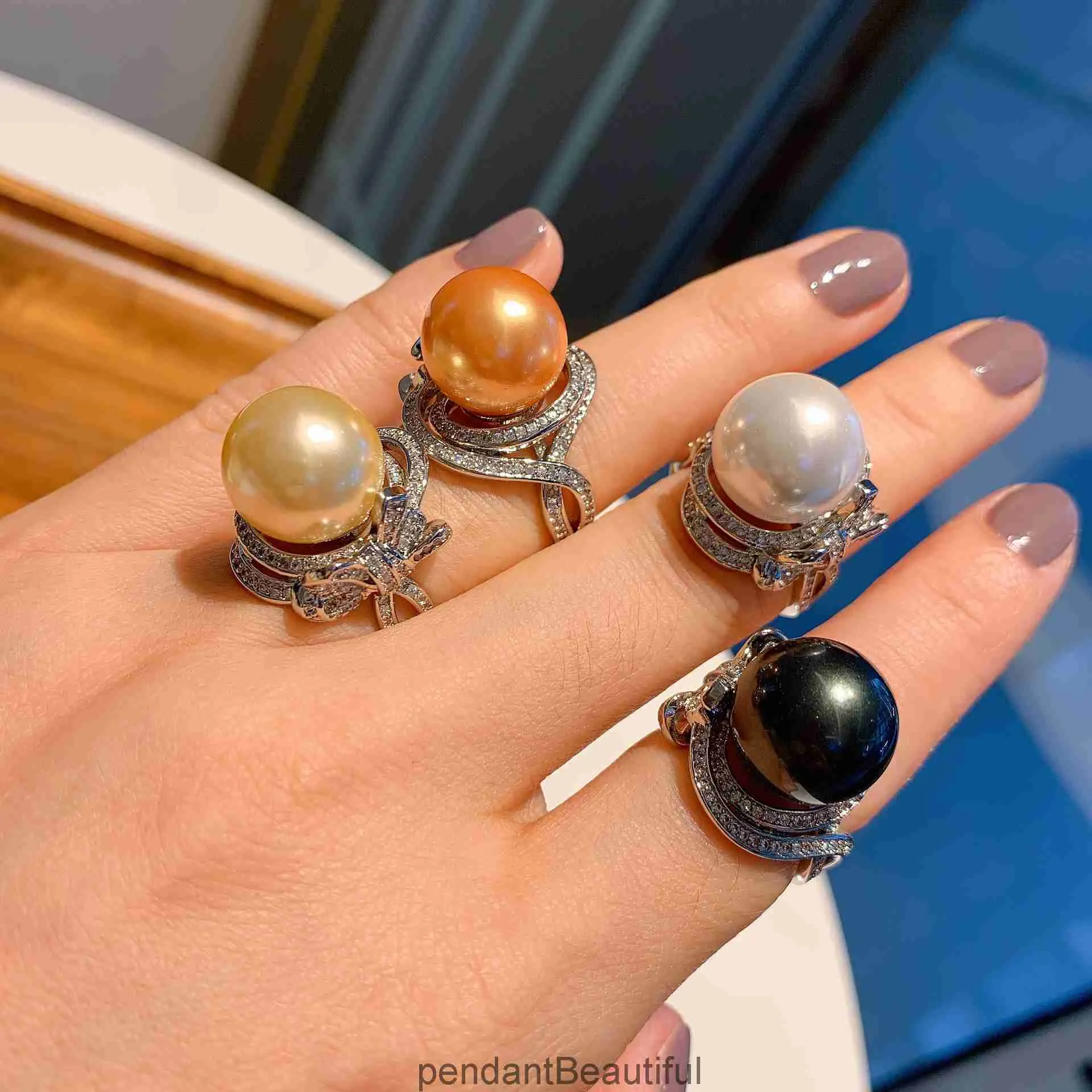 Tiktok Pearl Ring Fashion Accessoires Ring Ring Ring.