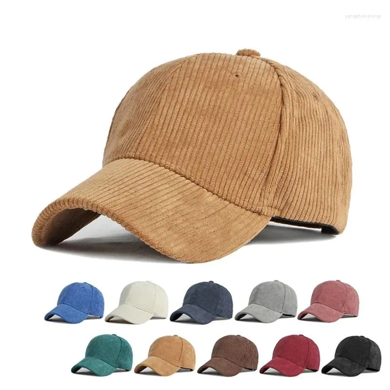 Kogelcaps lente herfst herfst corduroy honkbal cap unisex vintage hoed voor vrouwen mannen buiten verstelbare hiphopsporten