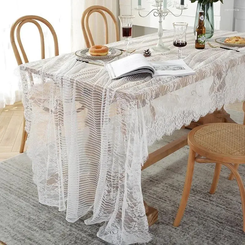 テーブルクロスホワイトレースのテーブルクロス装飾的な西部のシンプルなラマダン結婚式の誕生日の飾りホームのためのシンプルなラマダン