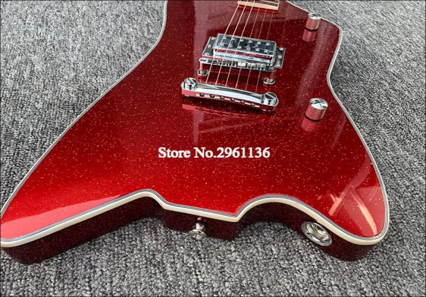 G6199 Billy Bo Jupiter Big Sparkle Metallic Red Thunderbird Electric Guitar Metallic Red Red Pickup Ingresso rotondo coreano J8436042