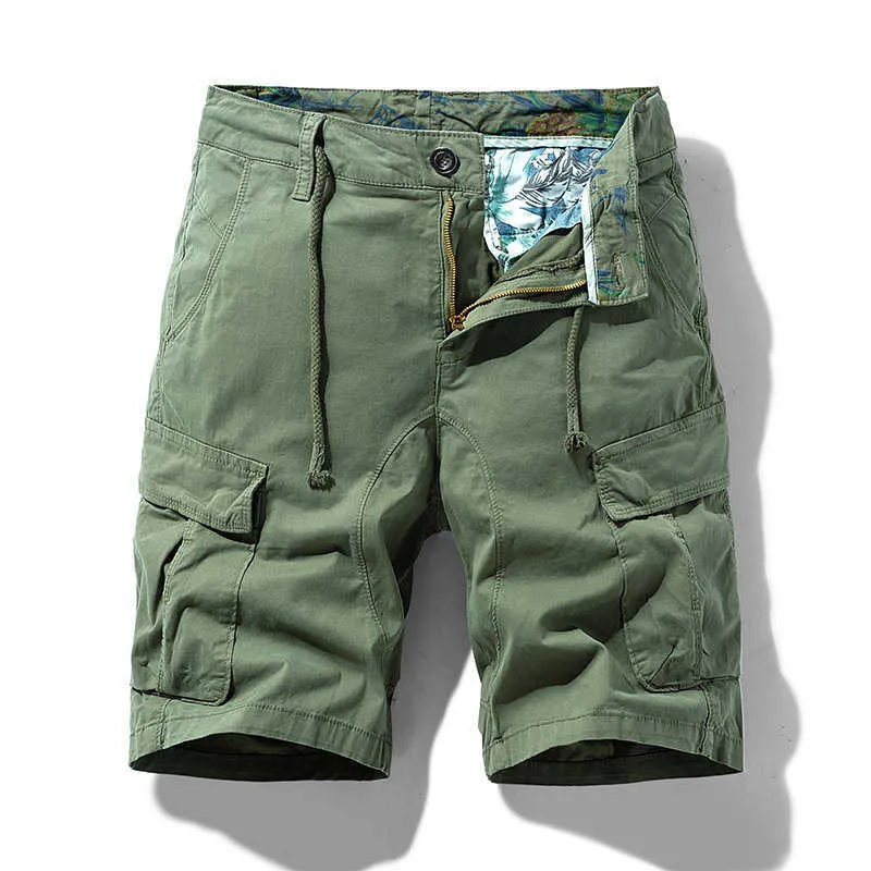 Zomer nieuwe heren werk shorts los grote katoenen capris multi pocket casual broek