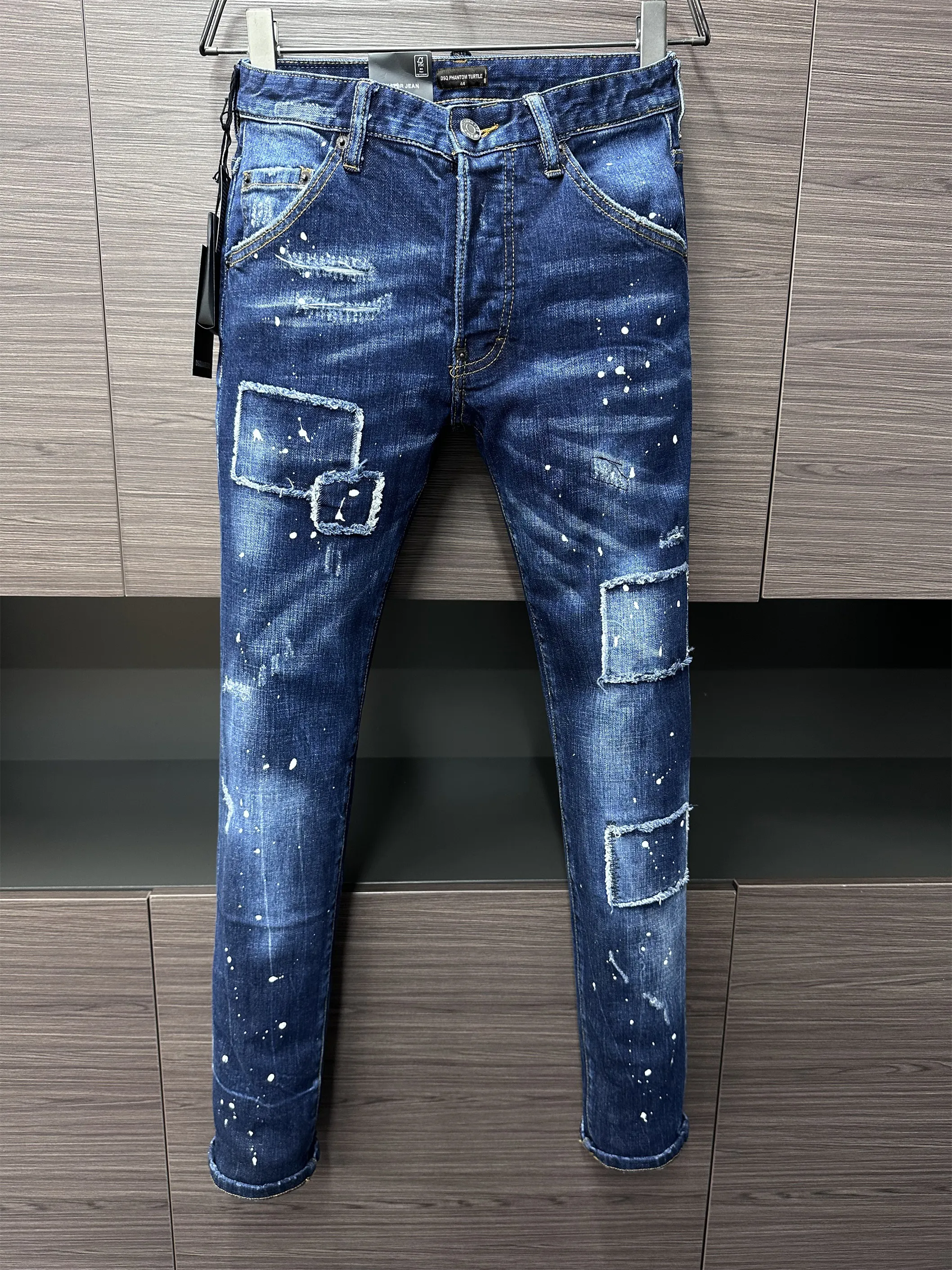 DSQ Phantom Turtle Jeans Men Jeans Mens Mens Designer Luxury Jeans Skinny Ripped Cool Guy Causal Hole Denim Marque de mode Fit Jean Man Washed Pant 6186