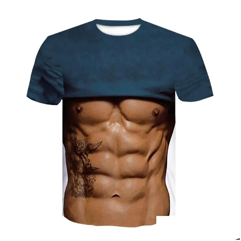 Herr t-shirts Men039s TShirts Men39S 3D Cool Muscle Abs T Shirts Funny Loose Plus Size Fashion Slim Fit Sports Tops 6xlmen039s8754927 Otbyx