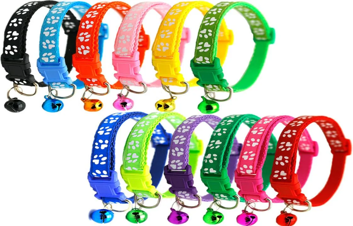 12 Colors Pet Collar With Bell Adjustable Buckle Safety Leashes Small Cat Dog Puppy Neck Collars Leash Product VT08347109634