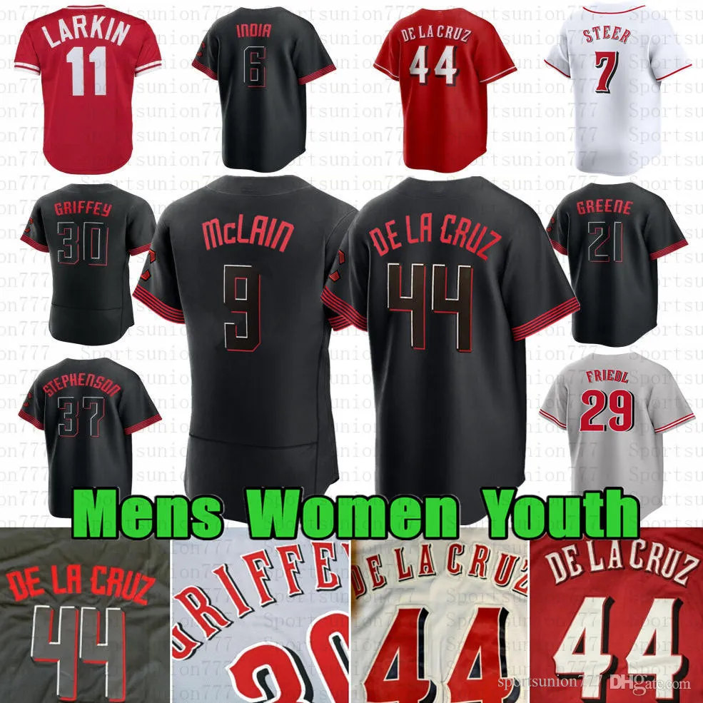 44 Jersey de baseball Elly de la Cruz Ken Griffey Jonathan India Hunter Greene Johnny Bench Tyler Stephenson Jake Fraley Spencer Steer Joe Morgan Will Benson Joey Votto