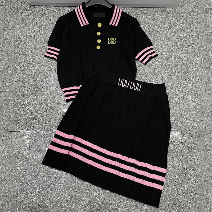 Knit Cardigan Striped Skirt Burlington Elegant Knitted Skirt Set