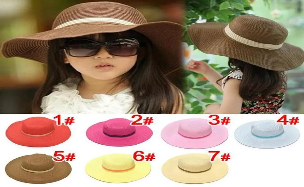 Baby Girl Straw Sun Hats Sunhats for Kids Wide Brim Beach Caps 10pcs 38Y5053996