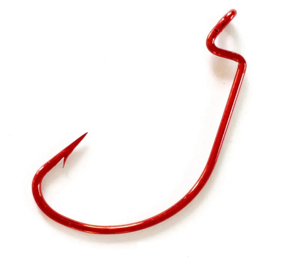 500pcs Red Offset Hooks Fishing Hook Crank Worm SharpHook size 850 Pesca4749121