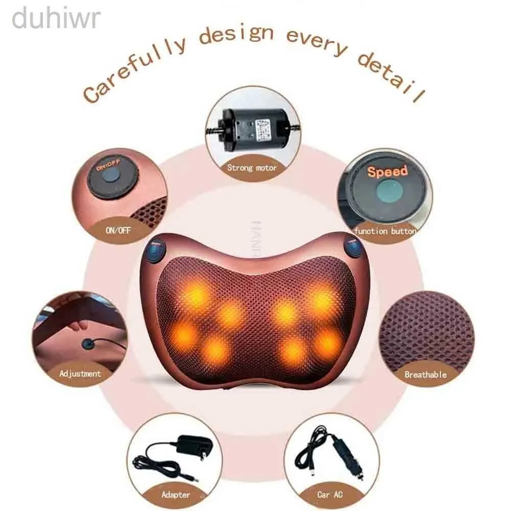 Massageador de corpo inteiro 220V Cervical Spine Massager Massage Pillow Pescoço da cintura do ombro traseiro Carro de travesseiro de travesseiro em casa Pillow multifuncional 240407