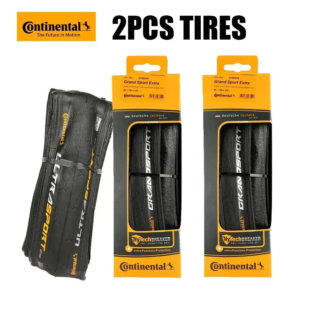 2pcs Reifengeschwindigkeit 700x25 Continental Grand Sport Race 700C 700x23 Road Bicycle Clincher Faltbarer Reifen 240325