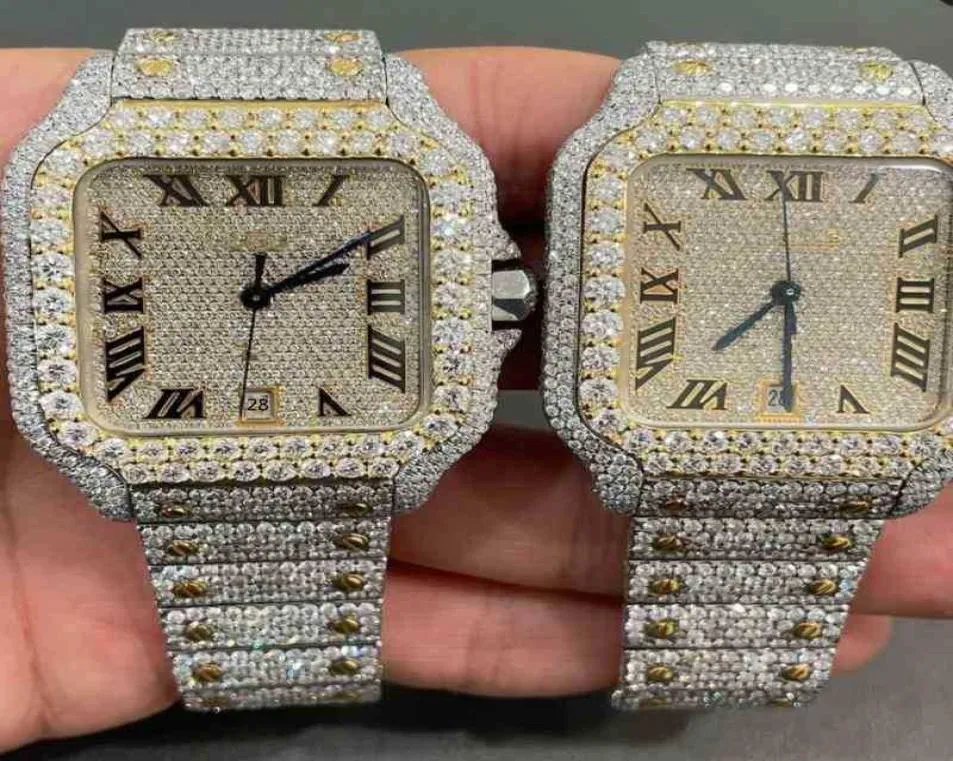 2022 Stylish Custom Hip Hop Luxury Dign Stainls Steel Iced Out Diamonds Watch2316299