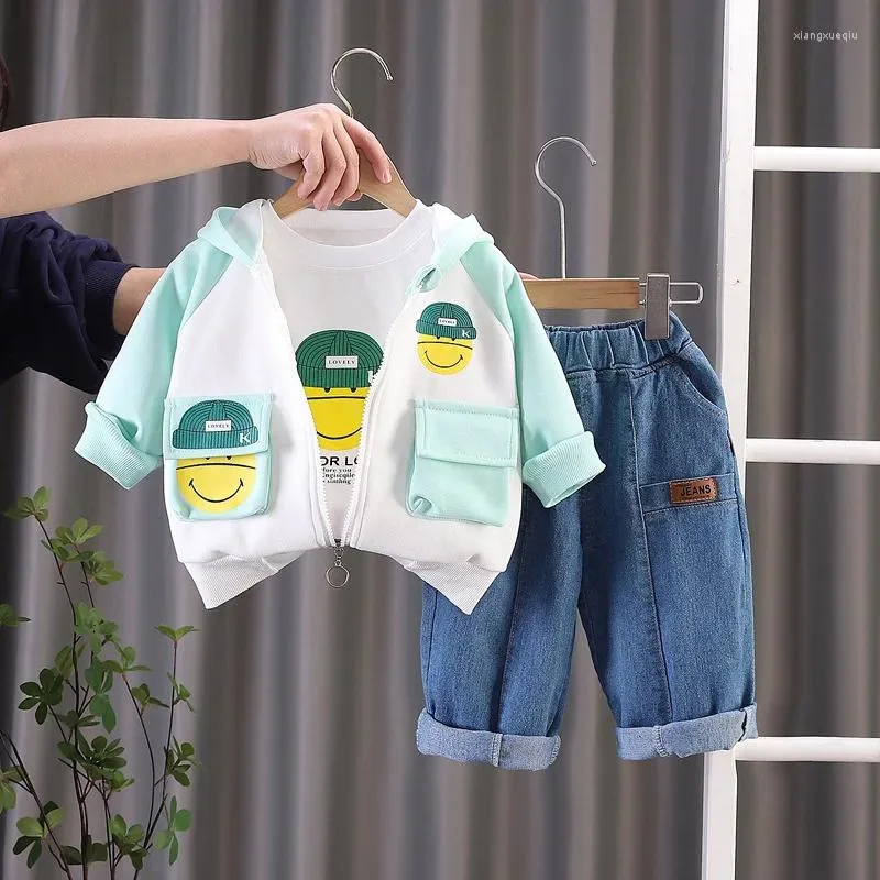 Zestawy odzieży Baby Boy Luksusowe ubrania 2024 Spring Korean Fashion Cardigan Hoodies Bluies Białe koszulki Pants Dziewczyny i chłopcy garnitur