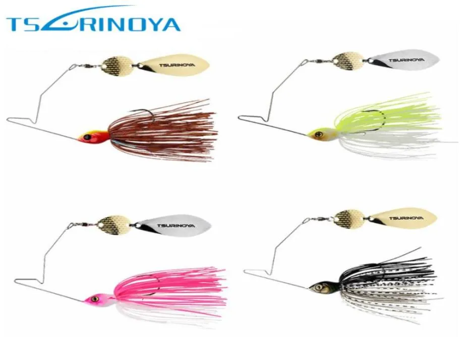 Tsurinoya 4pcslot spinner aas kopje 11g rubberen jig zware vissen lokmiddel spinnerbait metalen lepel buzzbait met weerhaak4785139