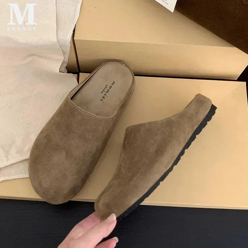 Leopard Women Slippers Platform Flats Suede Mule Shoes Woman Trend Slingback Casual Walking Fashion Mujer Zapatos 241106_voghion.com