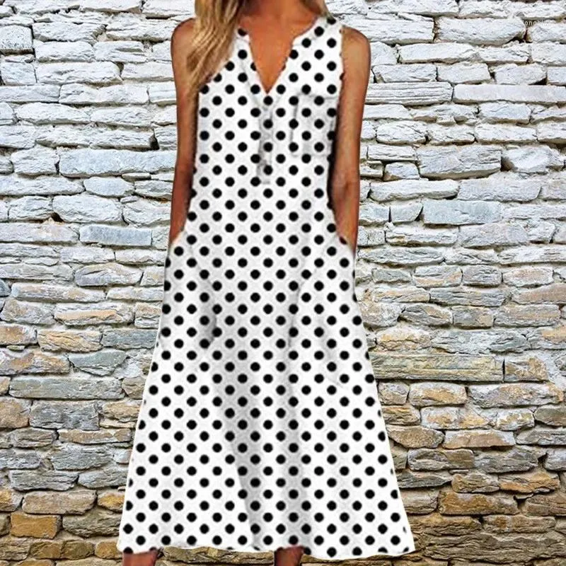 Pocket V-Neck Stripe Sleeveless Dress Perfect for Summer! Shop