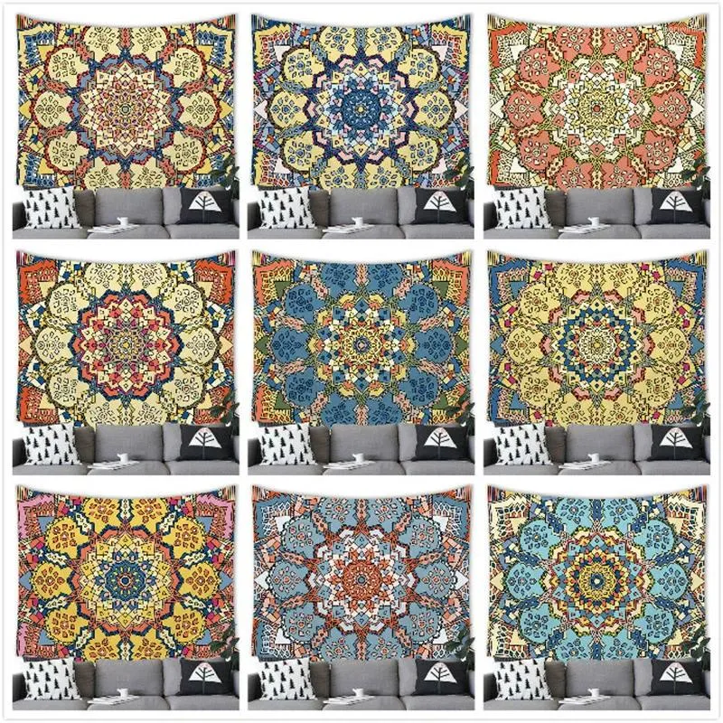 Tapisseries Mandala Tapestry Boho Bedpread Cover Multifonctionnel Mur de suspension Mur Mur